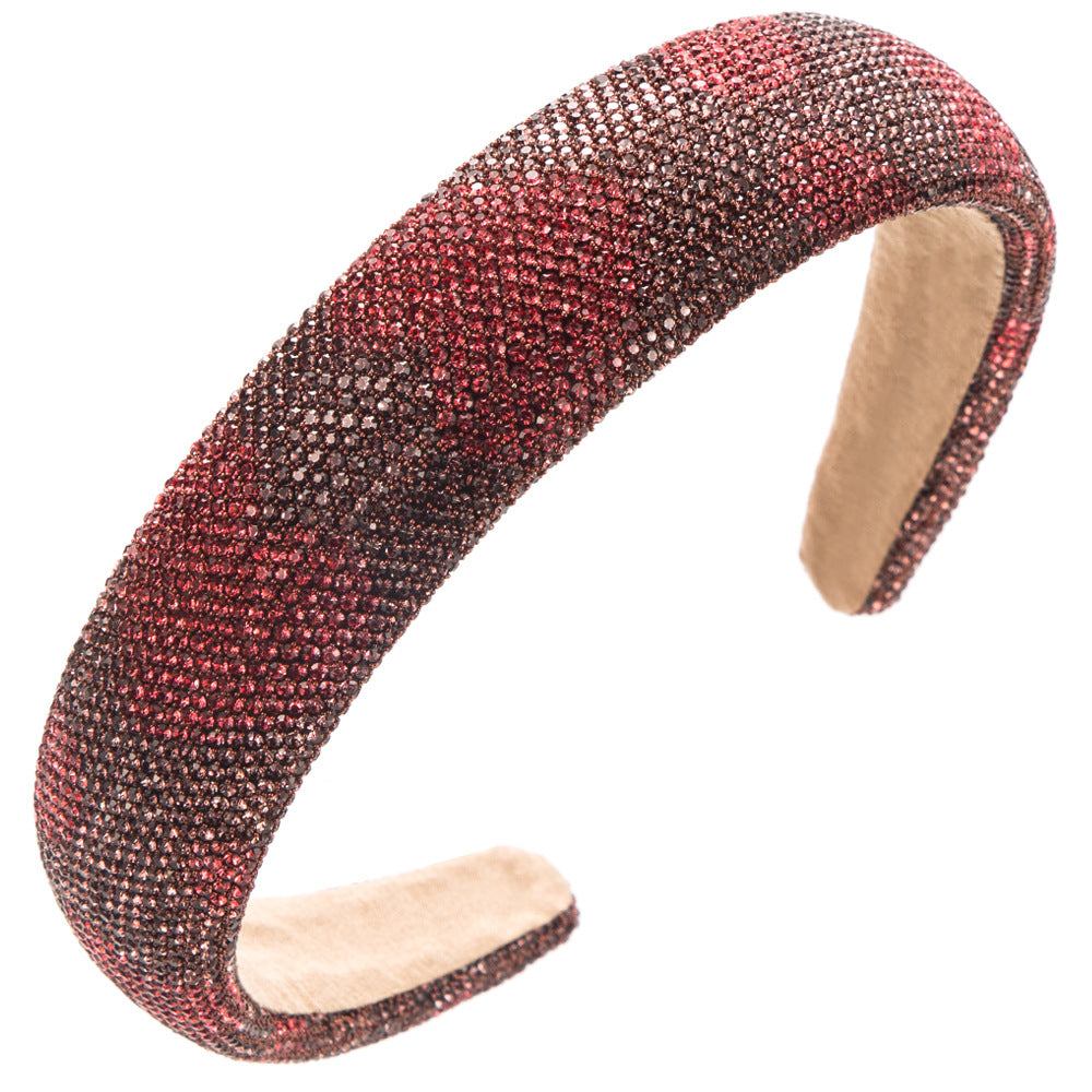 Wholesale Valentine's Day Full Diamond Love Wide Edge Hair Hoops